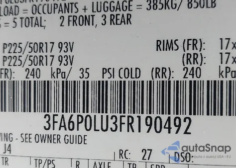 2015 Ford Fusion Se Hybrid z USA, uszkodzony, nr VIN 3FA6P0LU3FR190492